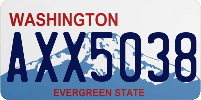 WA license plate AXX5038