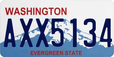 WA license plate AXX5134