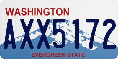 WA license plate AXX5172