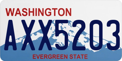 WA license plate AXX5203