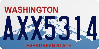 WA license plate AXX5314