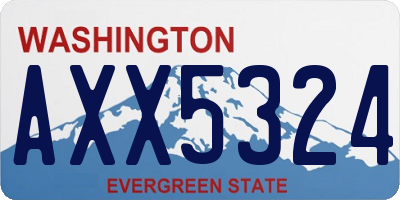 WA license plate AXX5324