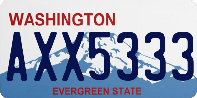 WA license plate AXX5333