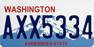 WA license plate AXX5334