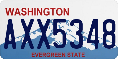 WA license plate AXX5348