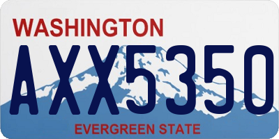 WA license plate AXX5350