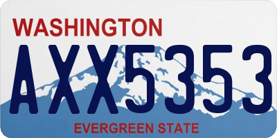 WA license plate AXX5353