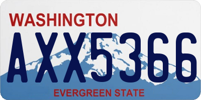 WA license plate AXX5366