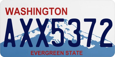 WA license plate AXX5372