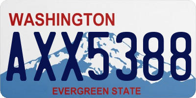 WA license plate AXX5388