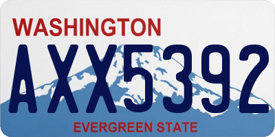 WA license plate AXX5392