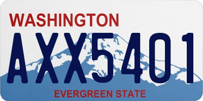WA license plate AXX5401
