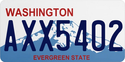 WA license plate AXX5402