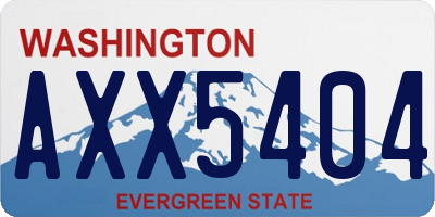 WA license plate AXX5404