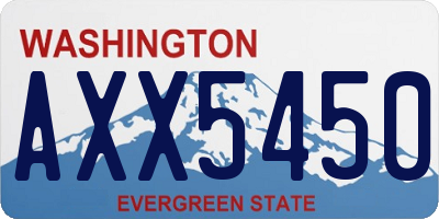 WA license plate AXX5450