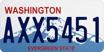 WA license plate AXX5451