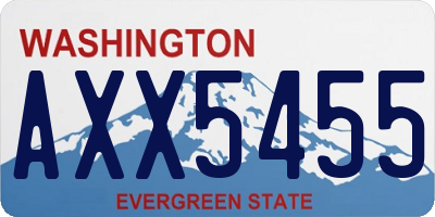 WA license plate AXX5455