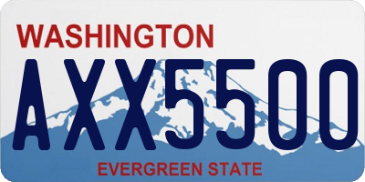 WA license plate AXX5500
