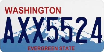 WA license plate AXX5524