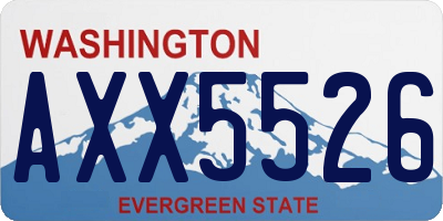 WA license plate AXX5526