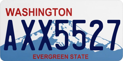 WA license plate AXX5527