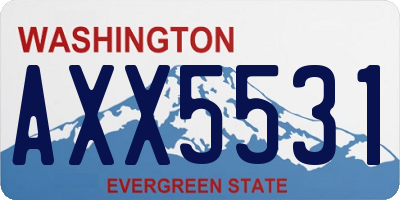 WA license plate AXX5531