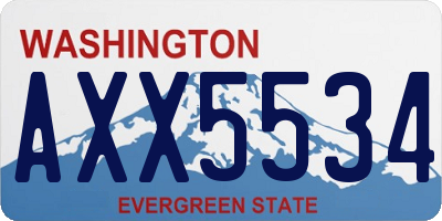 WA license plate AXX5534