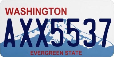 WA license plate AXX5537