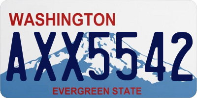 WA license plate AXX5542