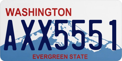 WA license plate AXX5551