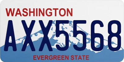 WA license plate AXX5568