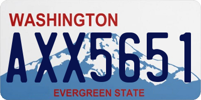 WA license plate AXX5651
