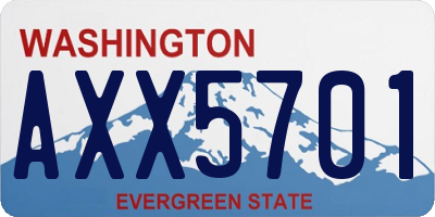 WA license plate AXX5701