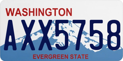 WA license plate AXX5758