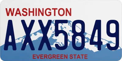WA license plate AXX5849