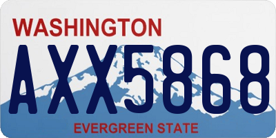 WA license plate AXX5868
