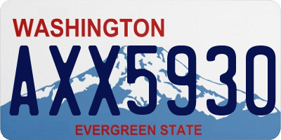 WA license plate AXX5930