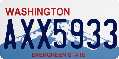 WA license plate AXX5933