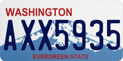 WA license plate AXX5935