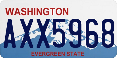 WA license plate AXX5968