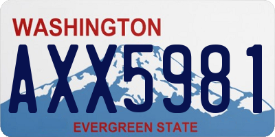 WA license plate AXX5981