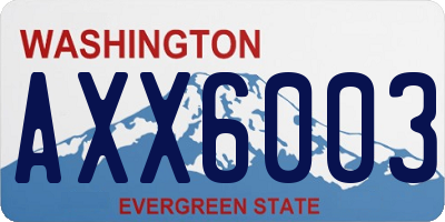 WA license plate AXX6003