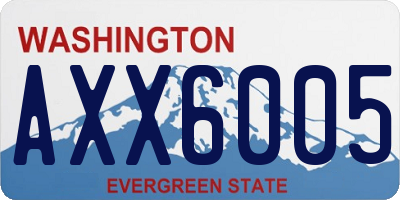 WA license plate AXX6005
