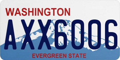 WA license plate AXX6006