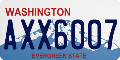 WA license plate AXX6007