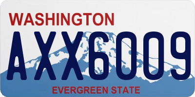 WA license plate AXX6009
