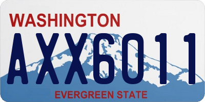 WA license plate AXX6011