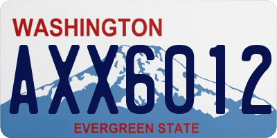 WA license plate AXX6012