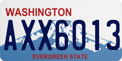 WA license plate AXX6013