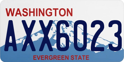 WA license plate AXX6023